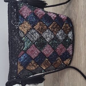 Vintage Henry Birks 90's Multicolour Beaded Evening Bag